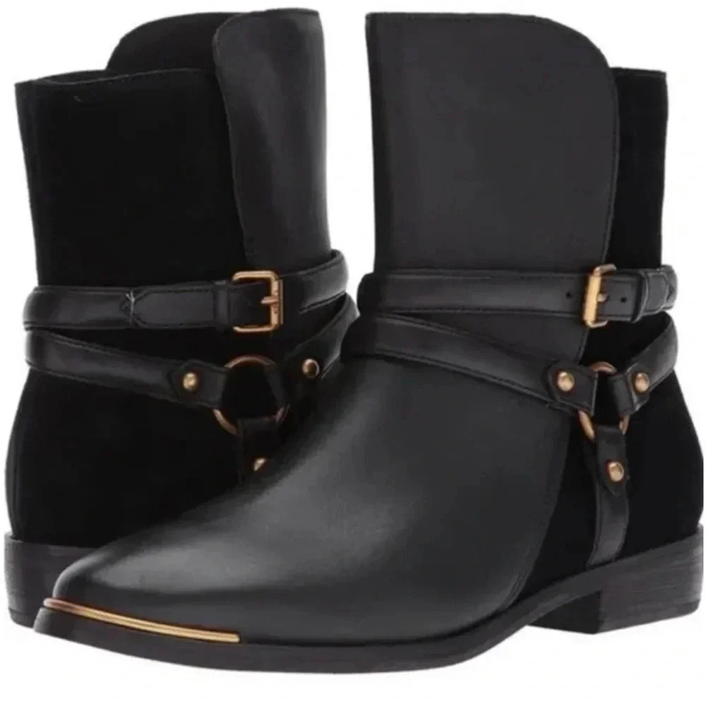 Black Leather UGG‎ Kelby ankle Boots 6